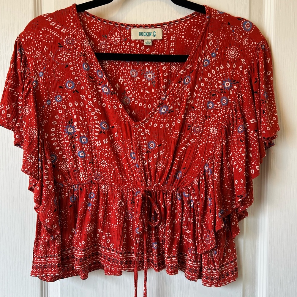 Rockin C Red Large Women’s Top